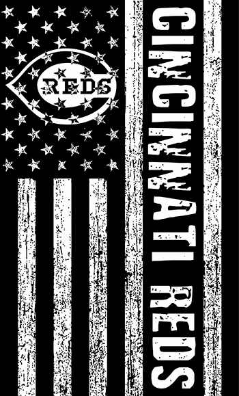 Cincinnati Reds Black And White American Flag logo iron on paper